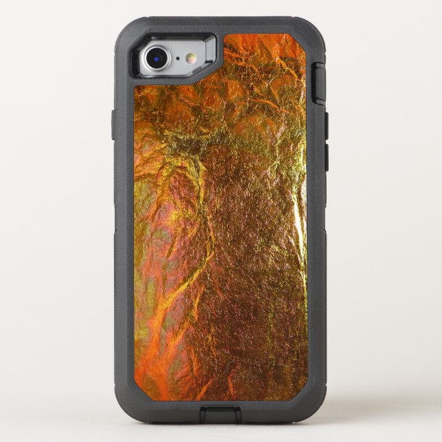 Gold and brass plated texture with a crinkle patte otterbox iPhone case (Back)