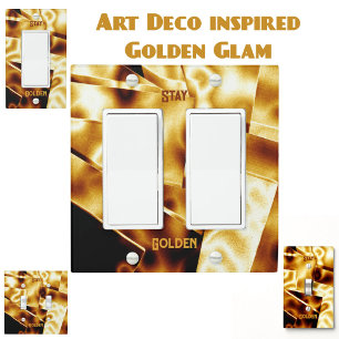 Gold and Bronze Glamorous Art Deco Light Switch Cover
