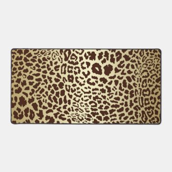 Gold And Brown Animal Print Desk Pad by ProfessionalDevelopm at Zazzle