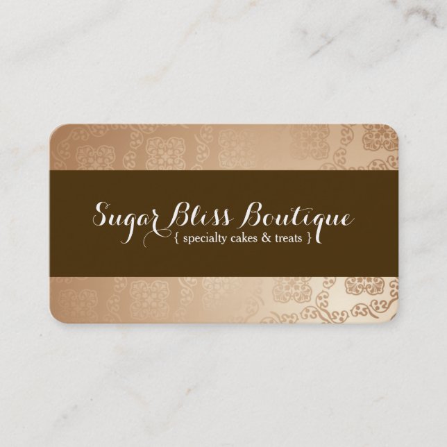 Gold and Brown Bakery Business Card (Front)