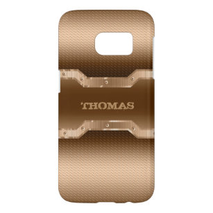 Gold And Brown Brushed Metal Look Samsung Galaxy S7 Case