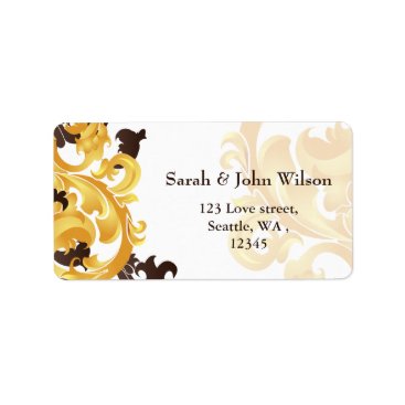 "gold and brown" elegance return address label