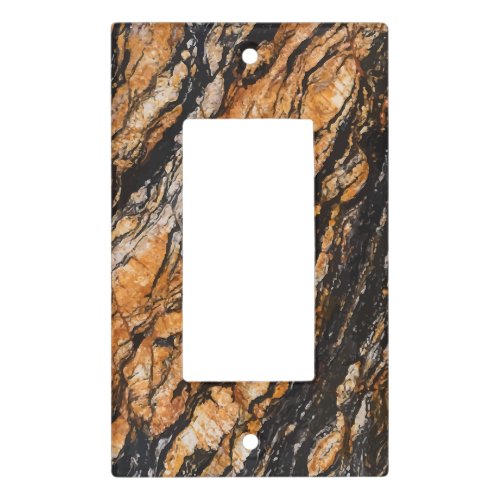 Gold And Brown Faux Stone Marble Pattern Light Switch Cover