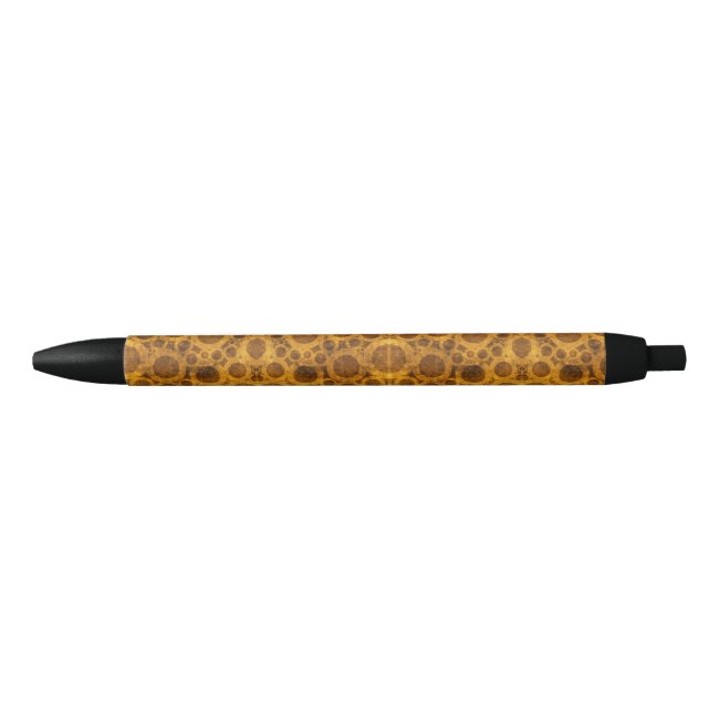 Gold and Brown Grunge Pattern Steampunk Pen