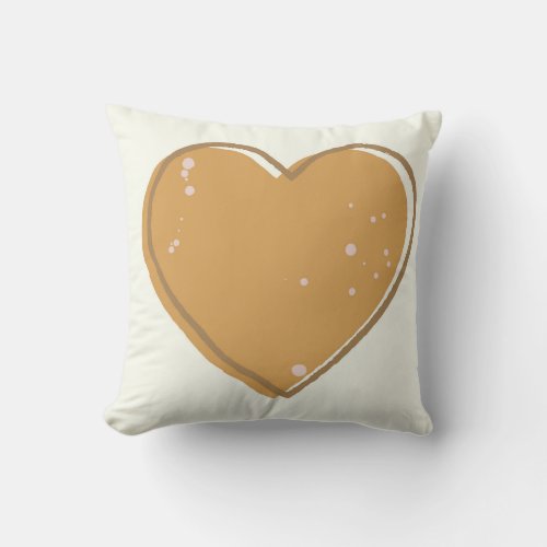 Gold and brown heart pillow for dorm room lounge