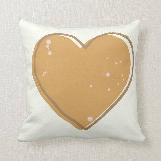 Gold and brown heart pillow for dorm room lounge