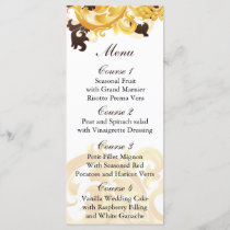 "gold and brown" Wedding menu