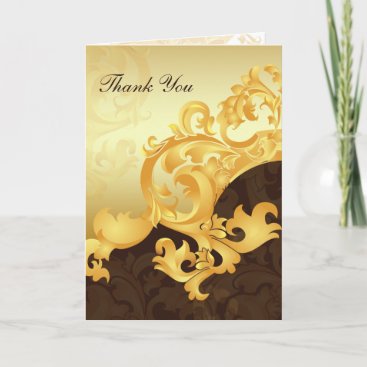 "gold and brown" wedding ThankYou Cards