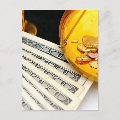 Gold And Cash Postcard
