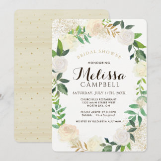 Gold and Champagne Bridal Shower Invitations
