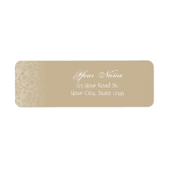 Gold and Champagne Swirls Label (Front)