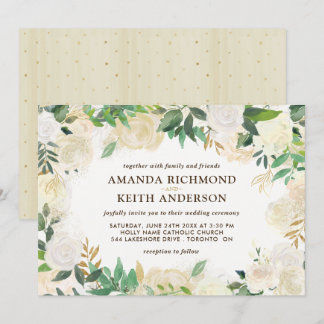 Gold and Champagne Wedding Invitations