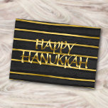 Gold and Charcoal Stripe Hanukkah Card<br><div class="desc">Designs by Umua. Printed and shipped by Zazzle or their affiliates.</div>