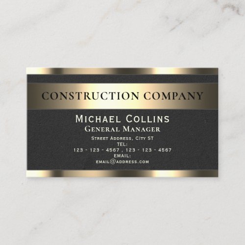 Gold and concrete faux texture  business card