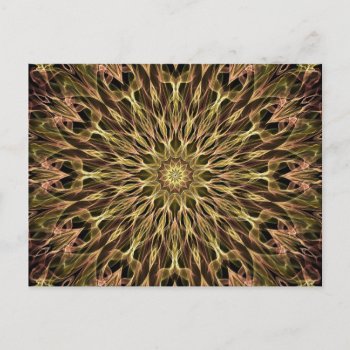 Gold And Copper Kaleidoscope Postcard by WavingFlames at Zazzle