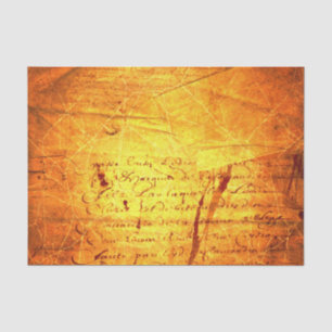 Gold and Copper Parchment Vintage Style Script Tissue Paper