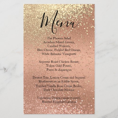 Gold and Coral Glitter _ Menu