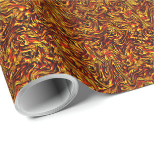 Gold and coral or vivid red texture wrapping paper