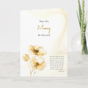 Gold and Cream Flowers Background Sympathy Card