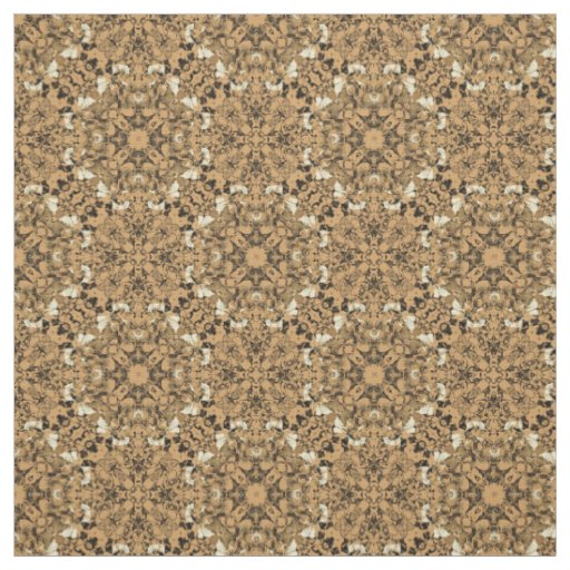 Gold and Cream Medallions Pattern Fabric