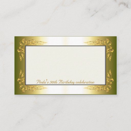 Customizable Gold and cream Name Place Cards Business Card Templates
