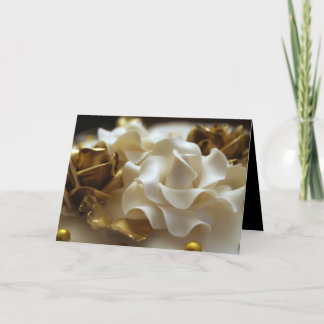 Gold and Cream Wedding Rose Invitation Card