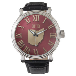 Gold and Crimson Ohio State Map Watch