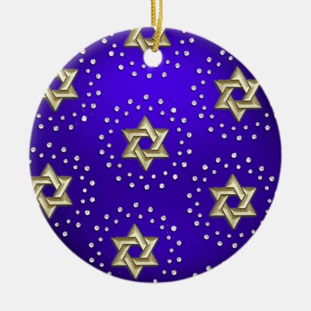 Gold And Crystal Star Of David Hanukkah Ornament