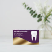 Gold and Dark Purple Tooth Dental Clinic Dentist Business Card | Zazzle