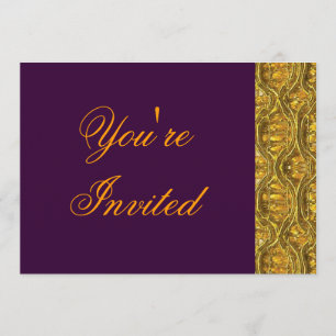 Gold and Deep Purple Party Invitation