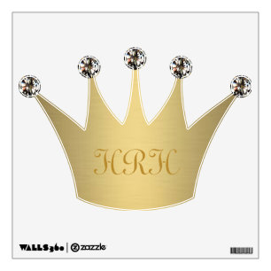 Gold and Diamond Crown Wall Sticker