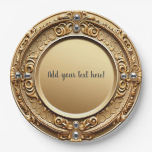 Gold and Diamond Party Plate Personalize