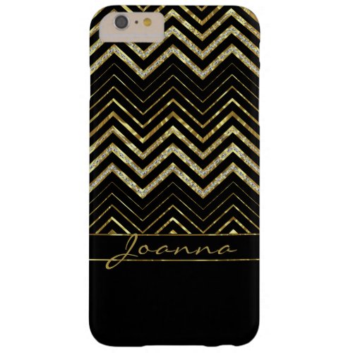 Gold And Diamonds Chevron Pattern Barely There iPhone 6 Plus Case