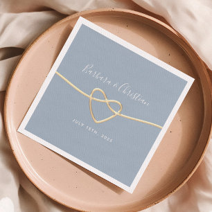 Gold and Dusty Blue Wedding Napkins