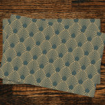 Gold and Emerald Green Art Deco Pattern   Tissue Paper