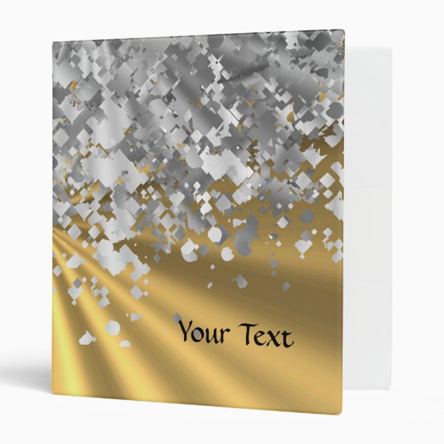 Gold and faux glitter personalized binder (Front/Inside)