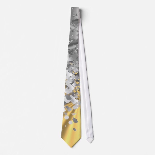 Gold and faux glitter personalized neck tie (Front)