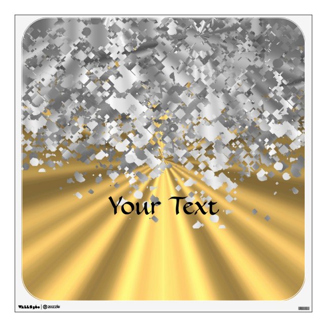Gold and faux glitter personalized wall decal (Front)
