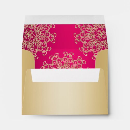 Gold and Fuchsia Indian Style Envelope