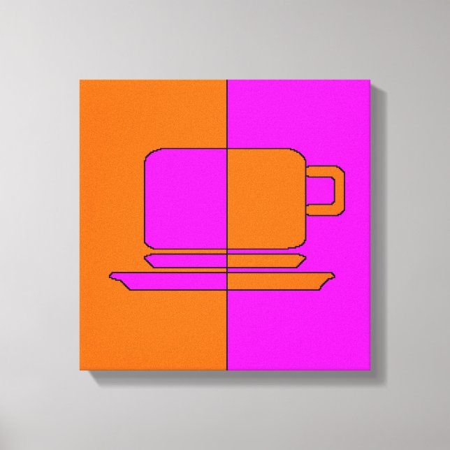 Gold and Fuchsia Square Cup Canvas Print (Front)