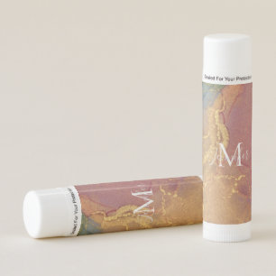Gold and Glitter Colorful Monogram Name Lip Balm