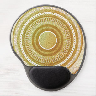 Gold and Glitter Mandala Gel Mouse Pad