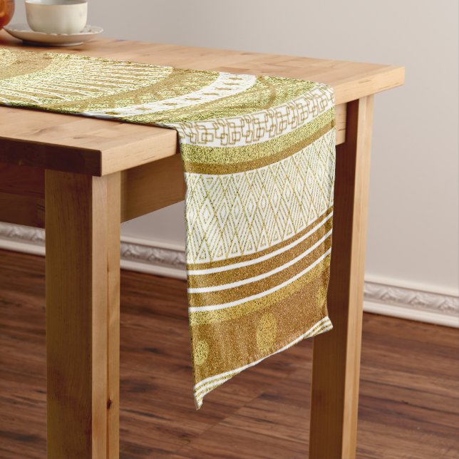 Gold and Glitter Mandala Short Table Runner (In Situ)