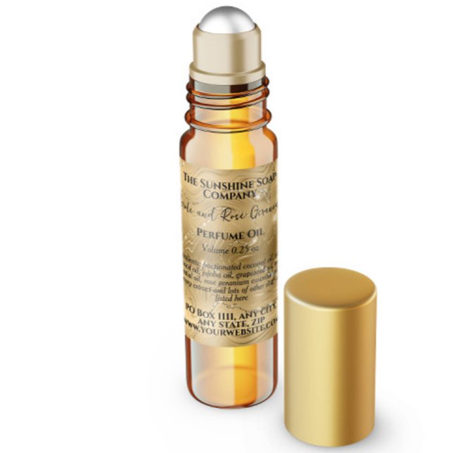 Gold and Glitter Perfume Roller Bottle label (Creator Uploaded)