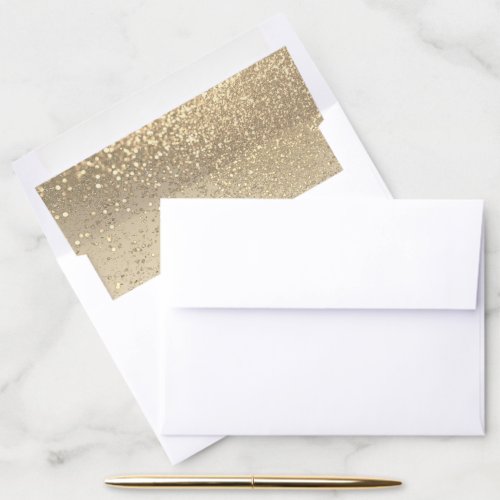 Gold and Gold Glitter Envelope Liner