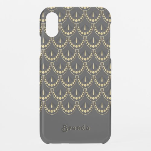 Gold and gray art_deco geometric design iPhone XR case