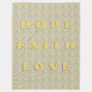 Gold and Gray Awareness Ribbon Angel Blankets
