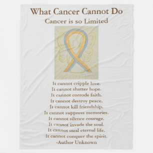 Gold and Gray Awareness Ribbon Art Fleece Blanket