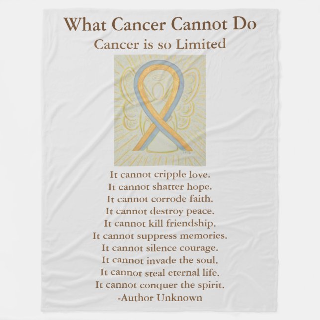 Gold and Gray Awareness Ribbon Art Fleece Blanket (Front)
