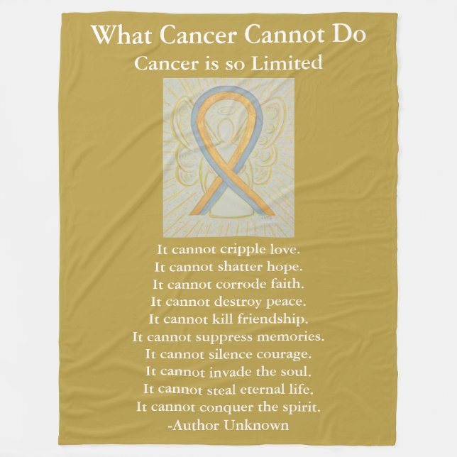 Gold and Gray Awareness Ribbon Art Fleece Blankets (Front)